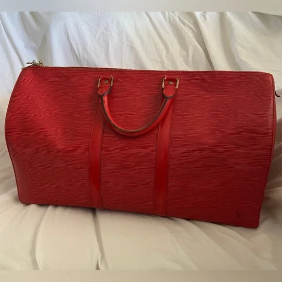Louis Vuitton Keepal 50 Castilian Epi Red Duffle🔥 - Picture 1 of 8